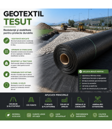 Geotextil tesut, rezistenta la tractiune 40 kN/m, 5.3 x 100 metri , 530mp/rola